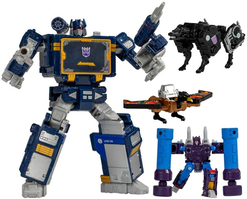 Transformers Gen Legacy United Leader Class G1 Soundwave with Rumble, Buzz-saw and Ravage