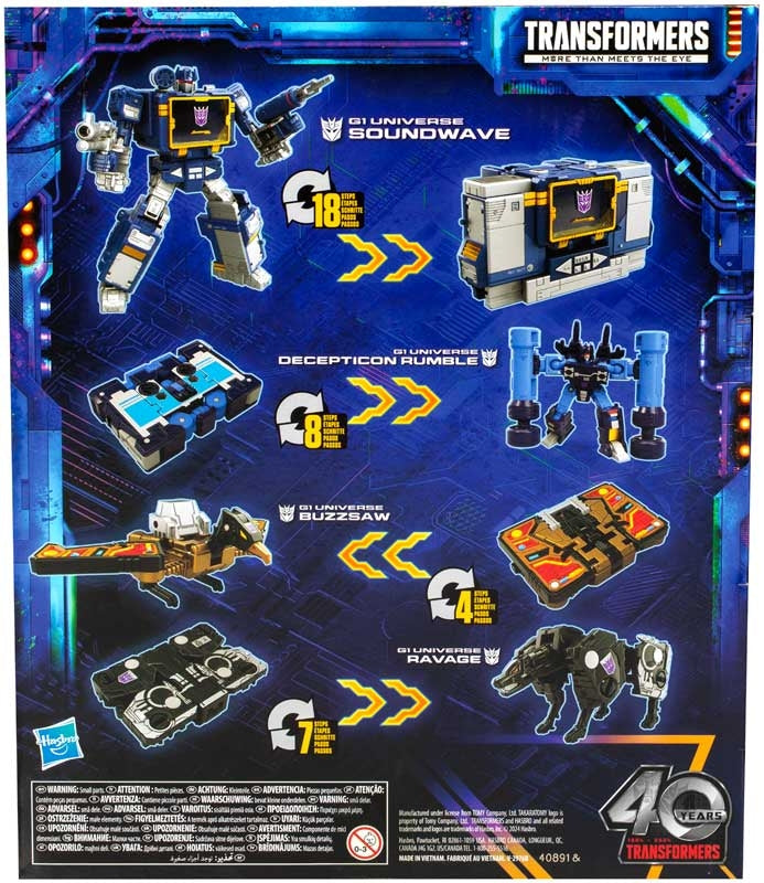 Transformers Gen Legacy United Leader Class G1 Soundwave with Rumble, Buzz-saw and Ravage